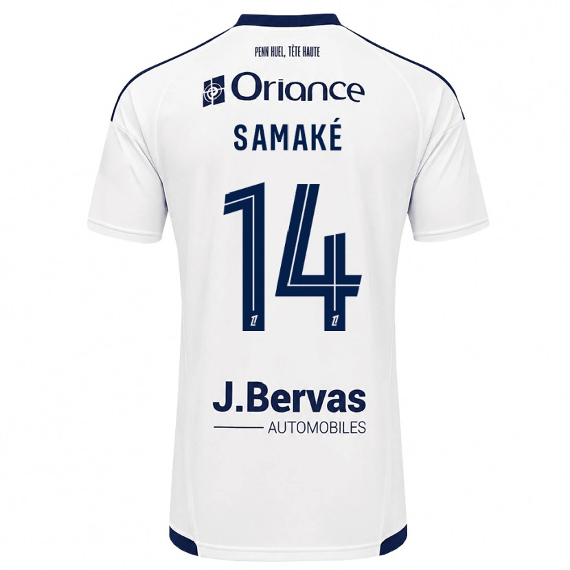 Danxen Niño Camiseta Abdoul Samaké #14 Azul Marino Blanco 2ª Equipación 2026/27 La Camisa