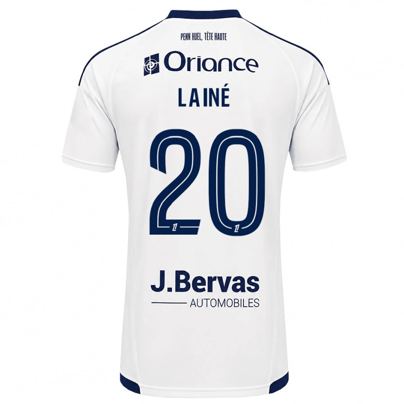 Danxen Niño Camiseta Mathis Lainé #20 Azul Marino Blanco 2ª Equipación 2026/27 La Camisa
