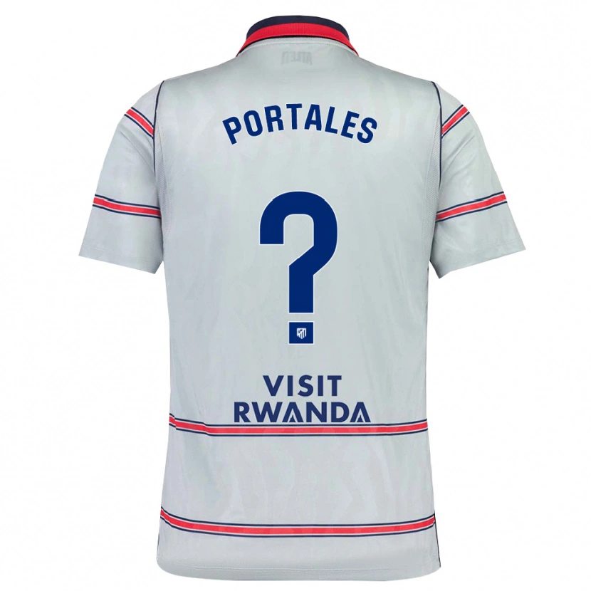 Danxen Niño Camiseta Macarena Portales #0 Gris Rojo Azul Marino Equipación Tercera 2026/27 La Camisa