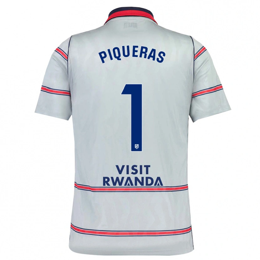 Danxen Niño Camiseta Diego Piqueras #1 Gris Rojo Azul Marino Equipación Tercera 2026/27 La Camisa