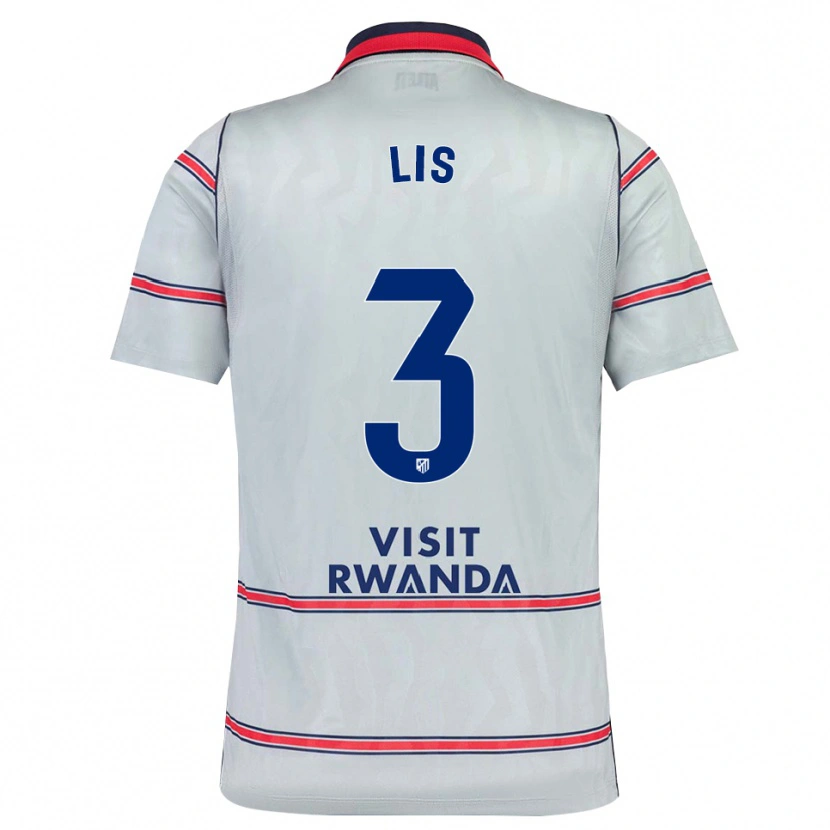 Danxen Niño Camiseta Adrian Lis #3 Gris Rojo Azul Marino Equipación Tercera 2026/27 La Camisa