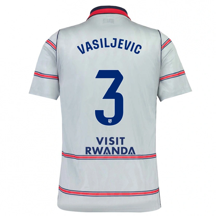 Danxen Niño Camiseta Ivan Vasiljevic #3 Gris Rojo Azul Marino Equipación Tercera 2026/27 La Camisa