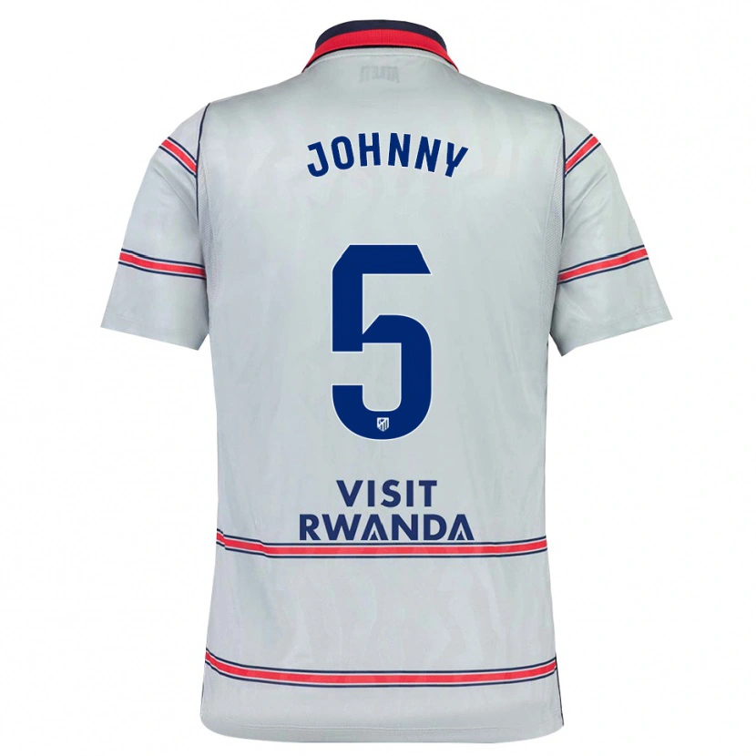 Danxen Niño Camiseta Johnny Cardoso #5 Gris Rojo Azul Marino Equipación Tercera 2026/27 La Camisa