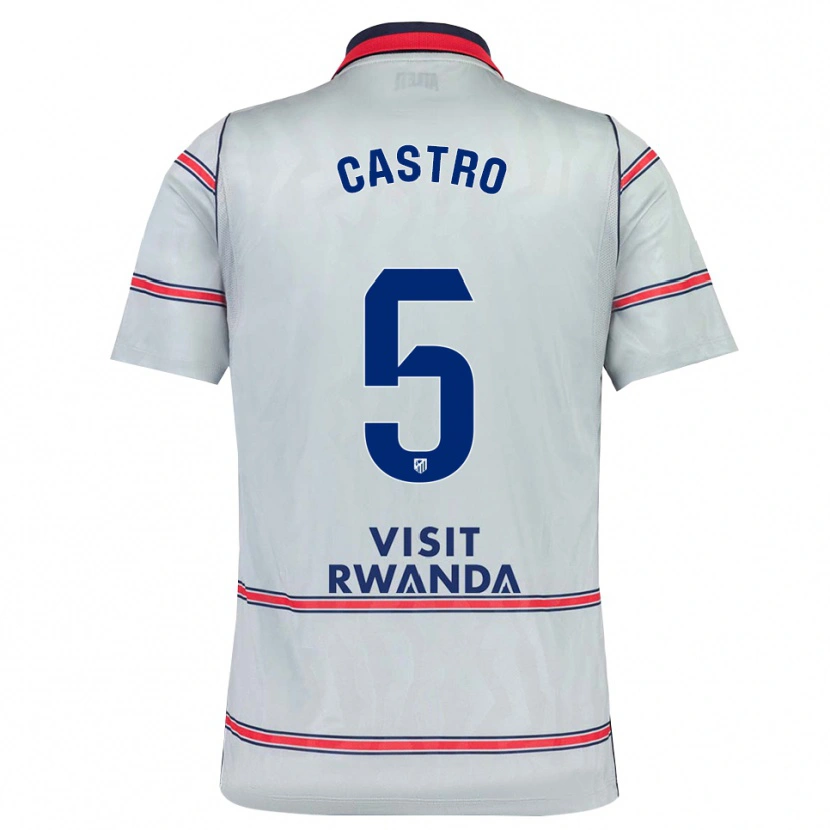 Danxen Niño Camiseta Oscar Castro #5 Gris Rojo Azul Marino Equipación Tercera 2026/27 La Camisa