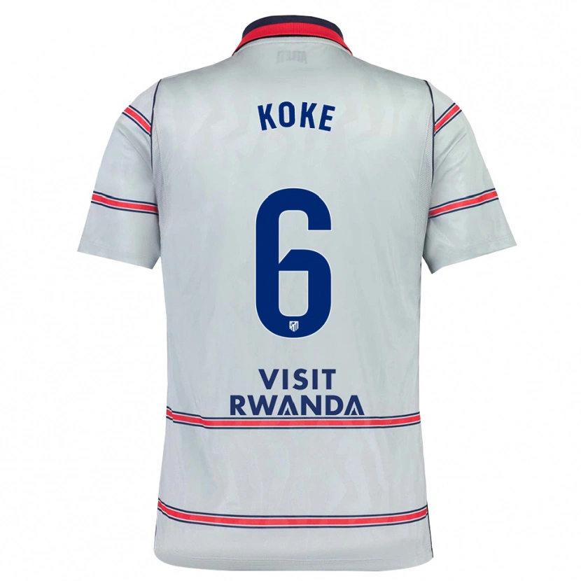 Danxen Niño Camiseta Koke #6 Gris Rojo Azul Marino Equipación Tercera 2026/27 La Camisa