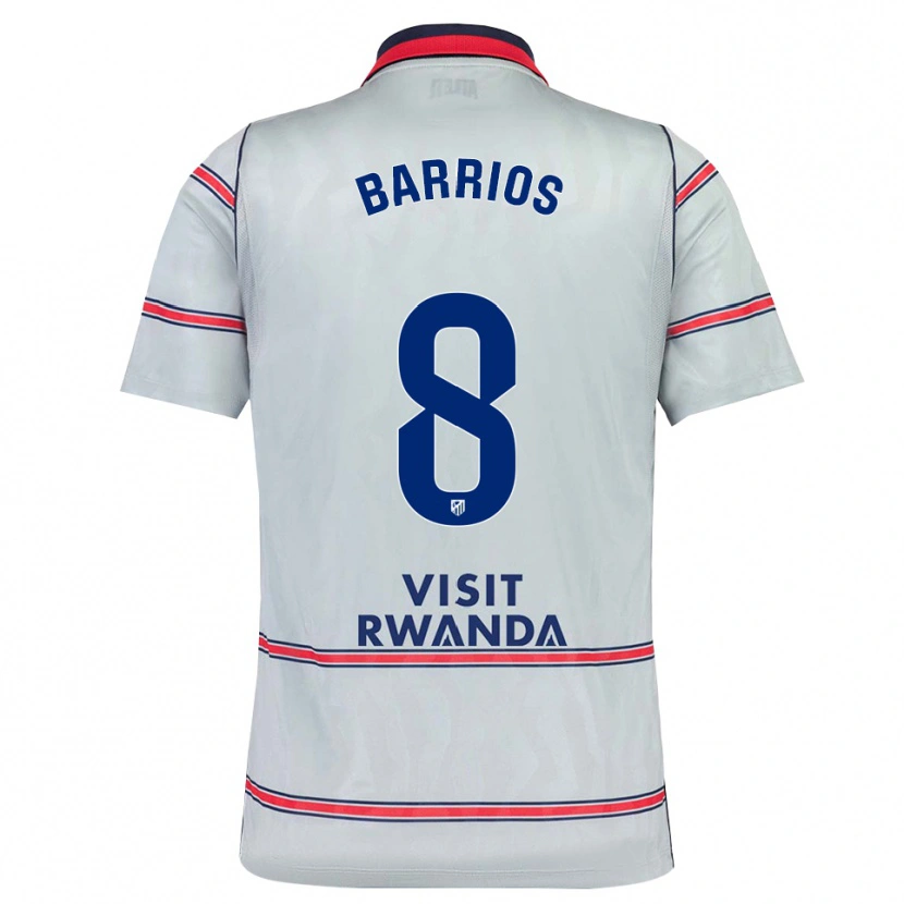 Danxen Niño Camiseta Pablo Barrios #8 Gris Rojo Azul Marino Equipación Tercera 2026/27 La Camisa