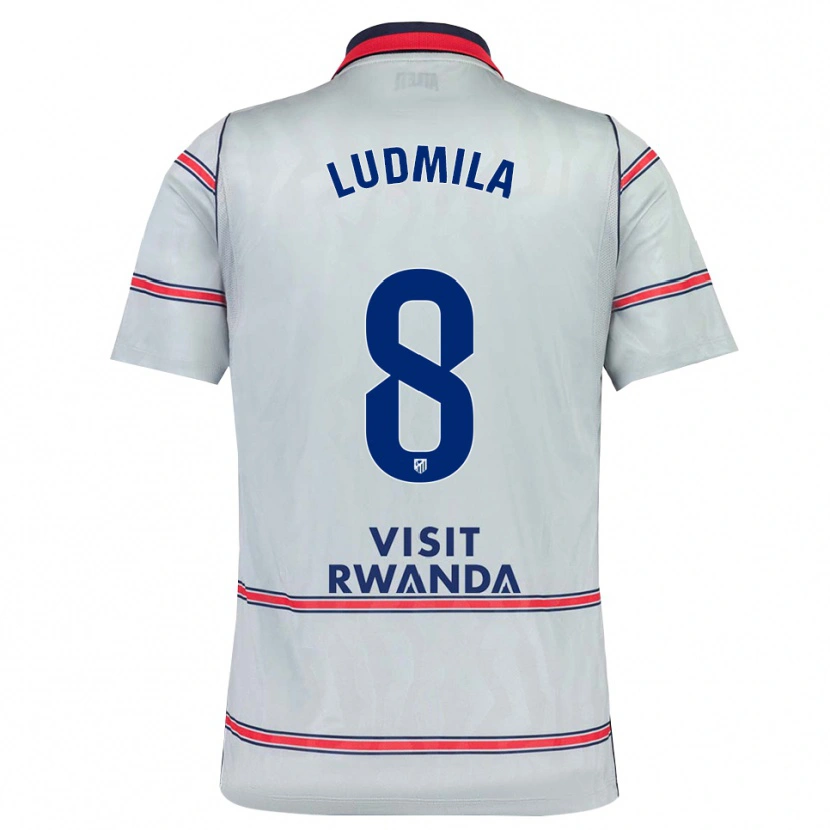Danxen Niño Camiseta Ludmila #8 Gris Rojo Azul Marino Equipación Tercera 2026/27 La Camisa