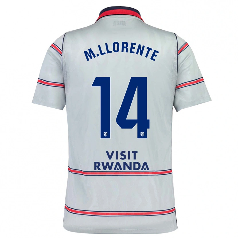 Danxen Niño Camiseta Marcos Llorente #14 Gris Rojo Azul Marino Equipación Tercera 2026/27 La Camisa