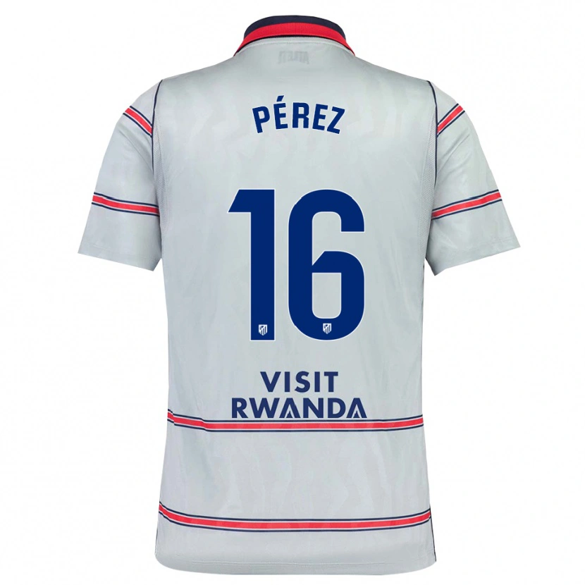 Danxen Niño Camiseta Dani Pérez #16 Gris Rojo Azul Marino Equipación Tercera 2026/27 La Camisa