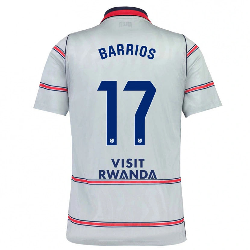 Danxen Niño Camiseta Jesus Barrios #17 Gris Rojo Azul Marino Equipación Tercera 2026/27 La Camisa