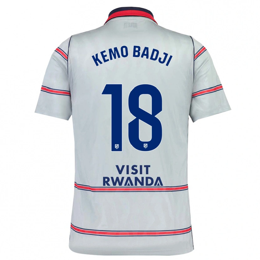 Danxen Niño Camiseta Abdou Kemo Badji #18 Gris Rojo Azul Marino Equipación Tercera 2026/27 La Camisa