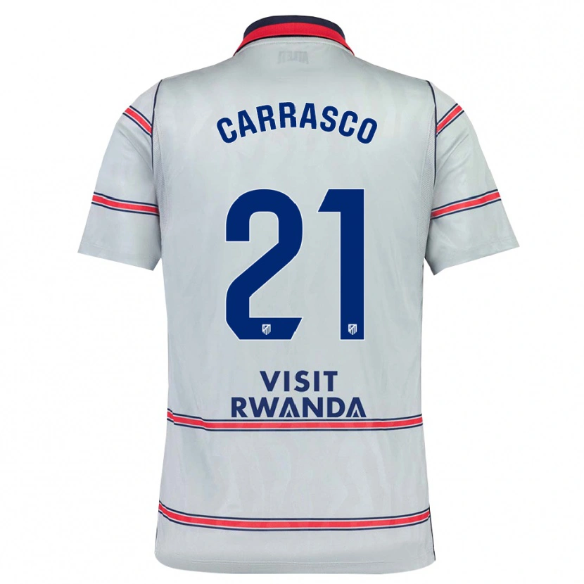 Danxen Niño Camiseta Yannick Carrasco #21 Gris Rojo Azul Marino Equipación Tercera 2026/27 La Camisa