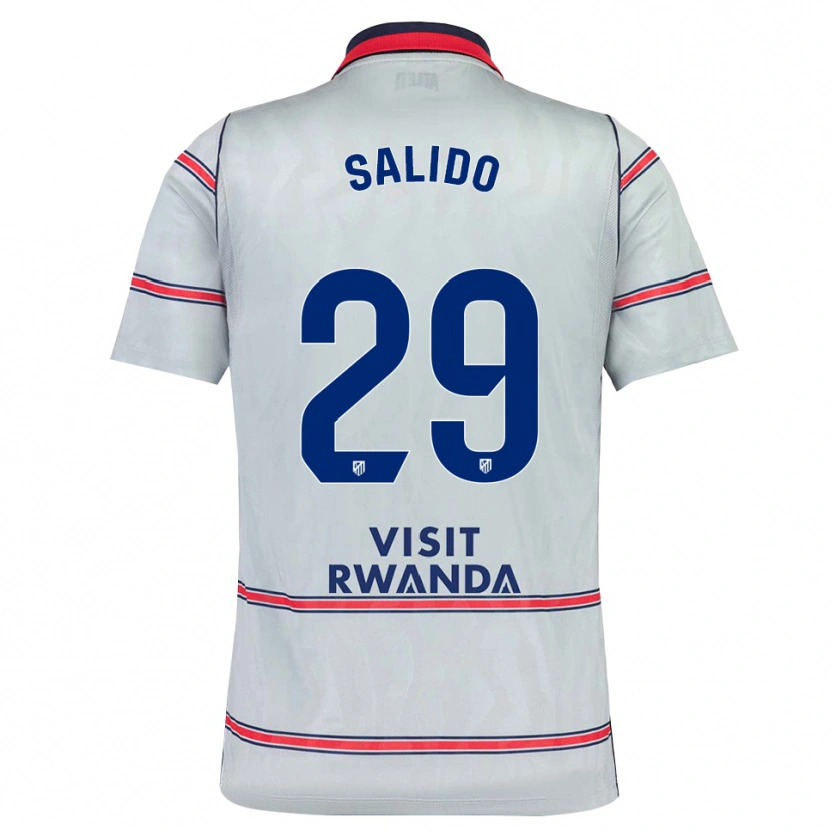 Danxen Niño Camiseta Alberto Salido #29 Gris Rojo Azul Marino Equipación Tercera 2026/27 La Camisa