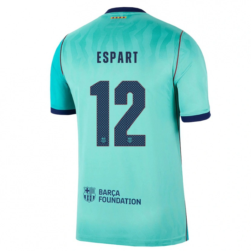 Danxen Niño Camiseta Xavi Espart #12 Aqua Turquesa Oscuro Azul Real Equipación Tercera 2026/27 La Camisa