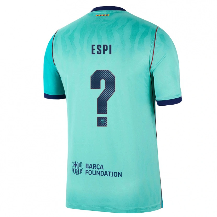 Danxen Niño Camiseta Pau Espi #0 Aqua Turquesa Oscuro Azul Real Equipación Tercera 2026/27 La Camisa