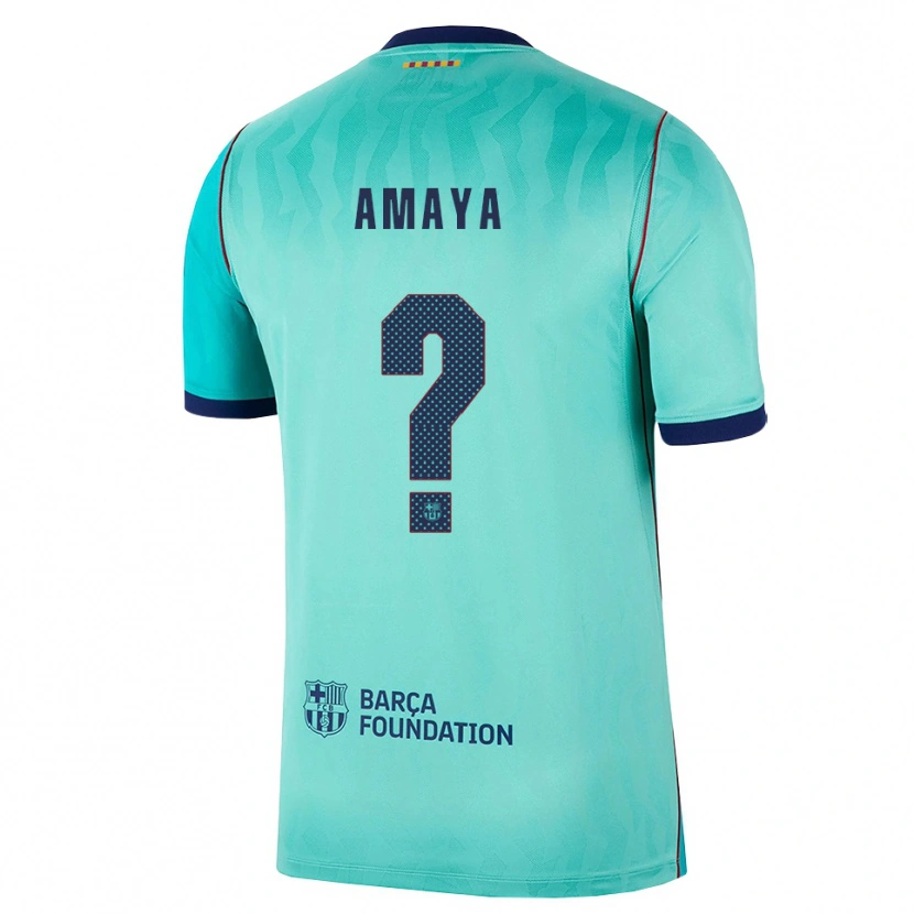 Danxen Niño Camiseta Antonio Amaya #0 Aqua Turquesa Oscuro Azul Real Equipación Tercera 2026/27 La Camisa