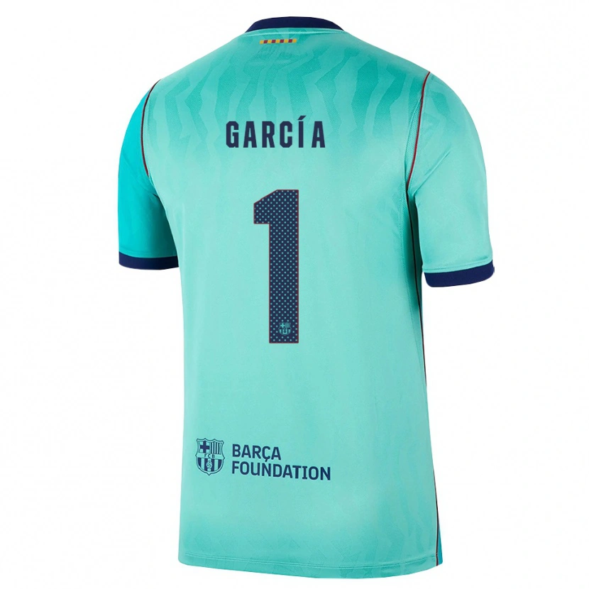 Danxen Niño Camiseta Joan García #1 Aqua Turquesa Oscuro Azul Real Equipación Tercera 2026/27 La Camisa