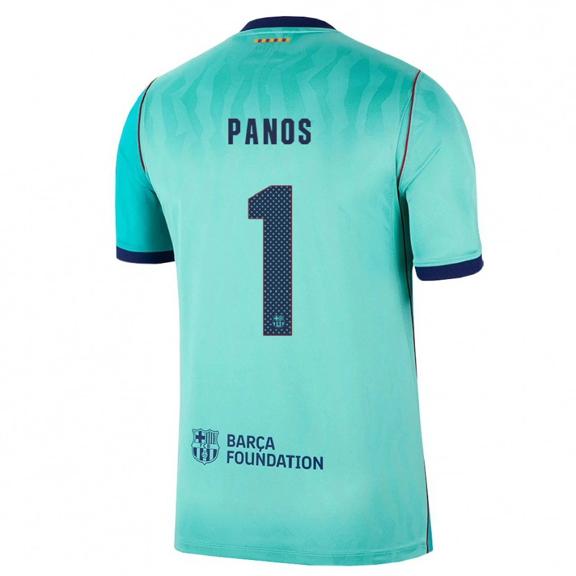 Danxen Niño Camiseta Sandra Panos #1 Aqua Turquesa Oscuro Azul Real Equipación Tercera 2026/27 La Camisa