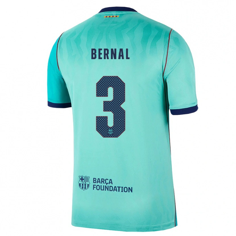 Danxen Niño Camiseta Lucas Bernal #3 Aqua Turquesa Oscuro Azul Real Equipación Tercera 2026/27 La Camisa