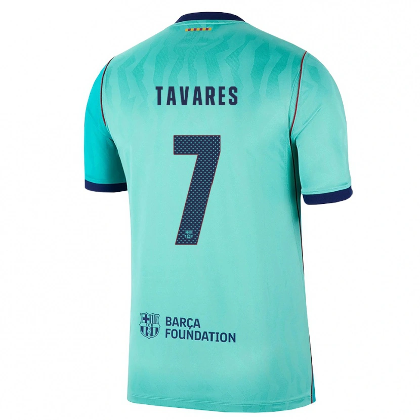 Danxen Niño Camiseta Ajay Tavares #7 Aqua Turquesa Oscuro Azul Real Equipación Tercera 2026/27 La Camisa