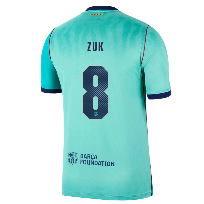 Danxen Niño Camiseta Michał Żuk #8 Aqua Turquesa Oscuro Azul Real Equipación Tercera 2026/27 La Camisa