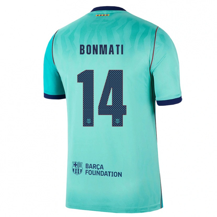 Danxen Niño Camiseta Aitana Bonmati #14 Aqua Turquesa Oscuro Azul Real Equipación Tercera 2026/27 La Camisa
