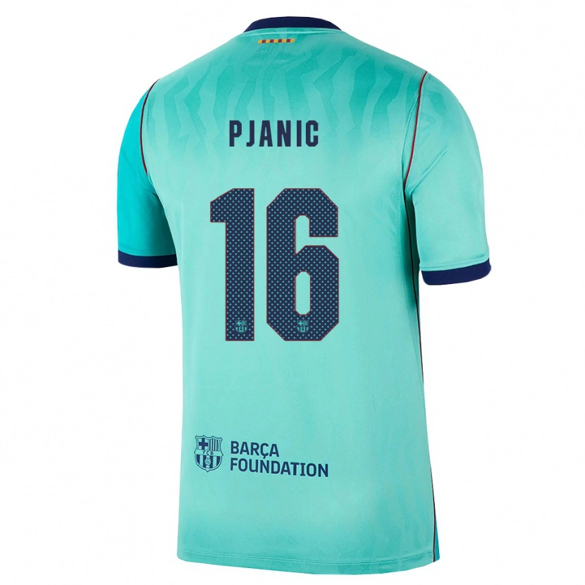 Danxen Niño Camiseta Miralem Pjanic #16 Aqua Turquesa Oscuro Azul Real Equipación Tercera 2026/27 La Camisa