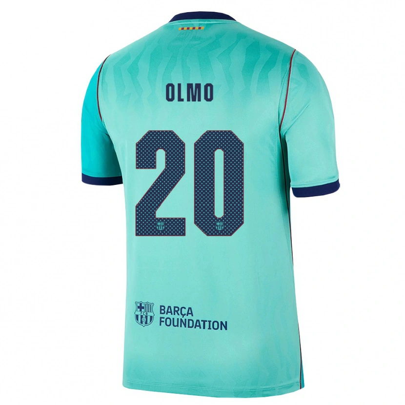 Danxen Niño Camiseta Dani Olmo #20 Aqua Turquesa Oscuro Azul Real Equipación Tercera 2026/27 La Camisa