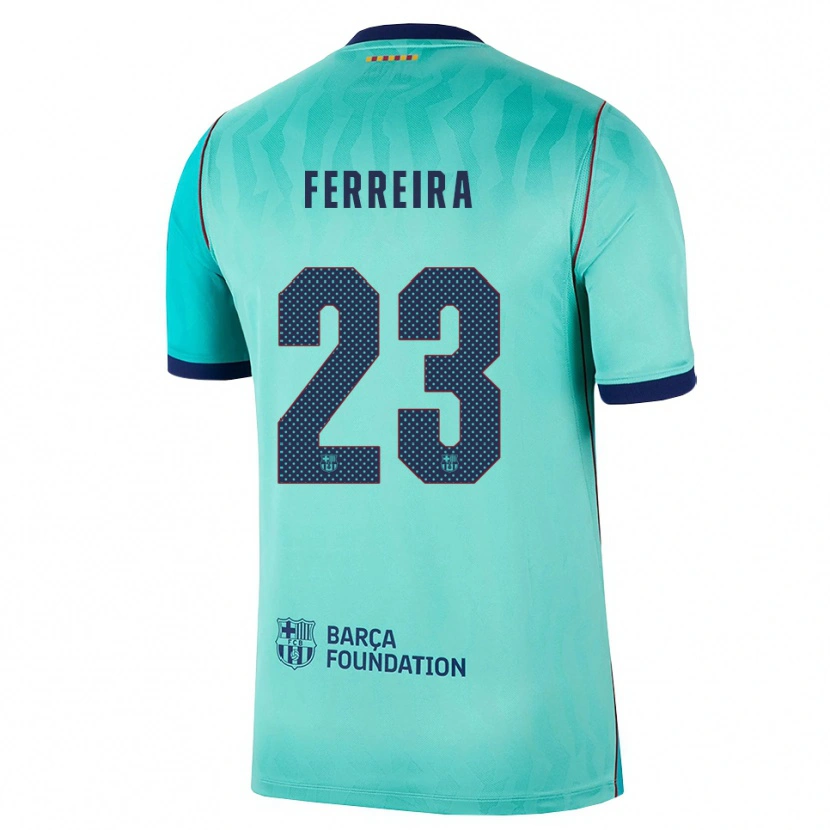 Danxen Niño Camiseta Geyse Ferreira #23 Aqua Turquesa Oscuro Azul Real Equipación Tercera 2026/27 La Camisa