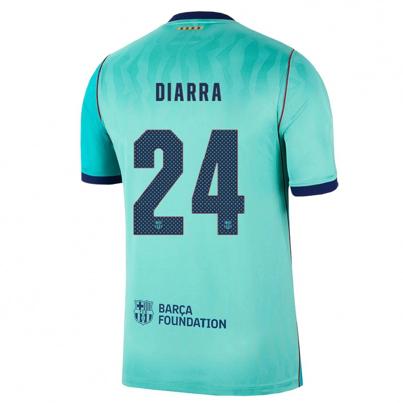 Danxen Niño Camiseta Ibrahim Diarra #24 Aqua Turquesa Oscuro Azul Real Equipación Tercera 2026/27 La Camisa