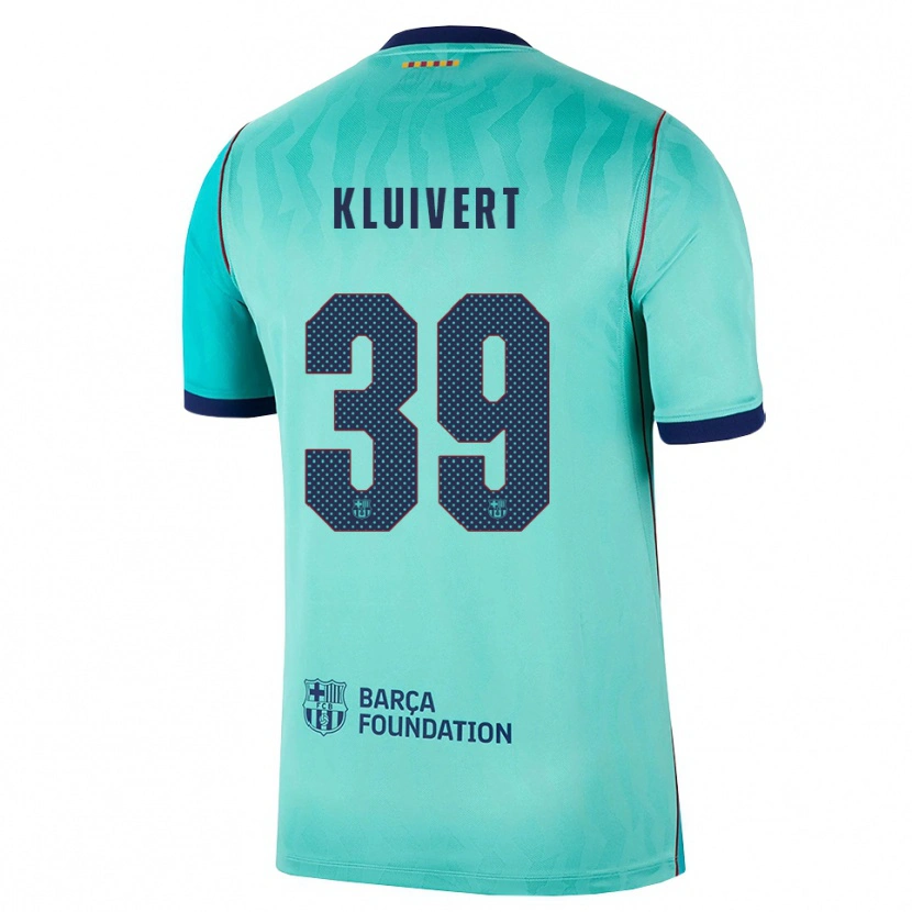Danxen Niño Camiseta Shane Kluivert #39 Aqua Turquesa Oscuro Azul Real Equipación Tercera 2026/27 La Camisa