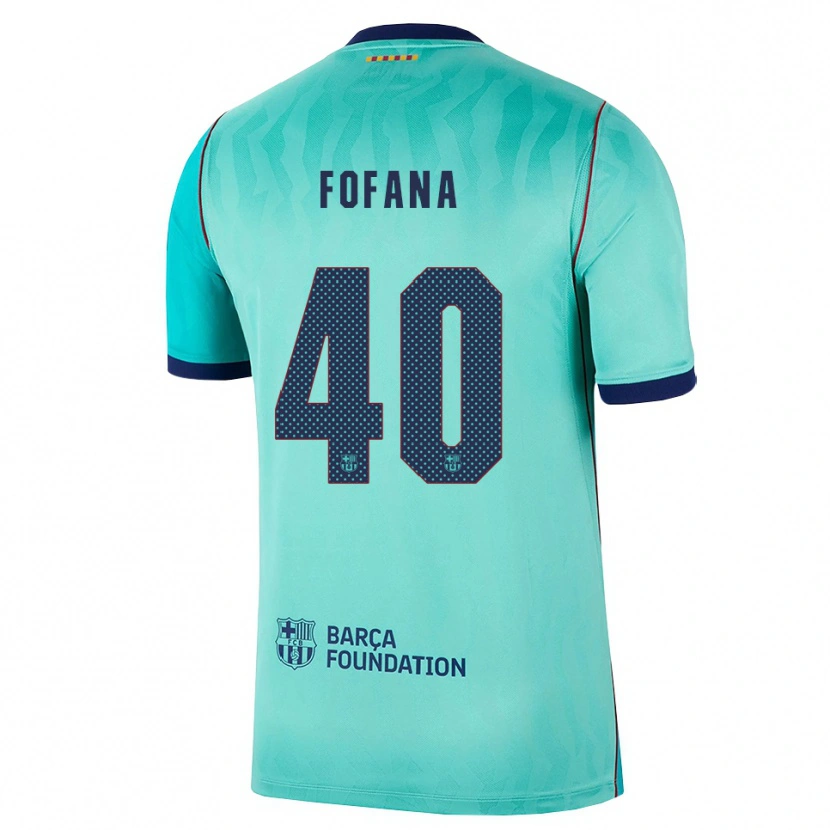 Danxen Niño Camiseta Nuhu Fofana #40 Aqua Turquesa Oscuro Azul Real Equipación Tercera 2026/27 La Camisa