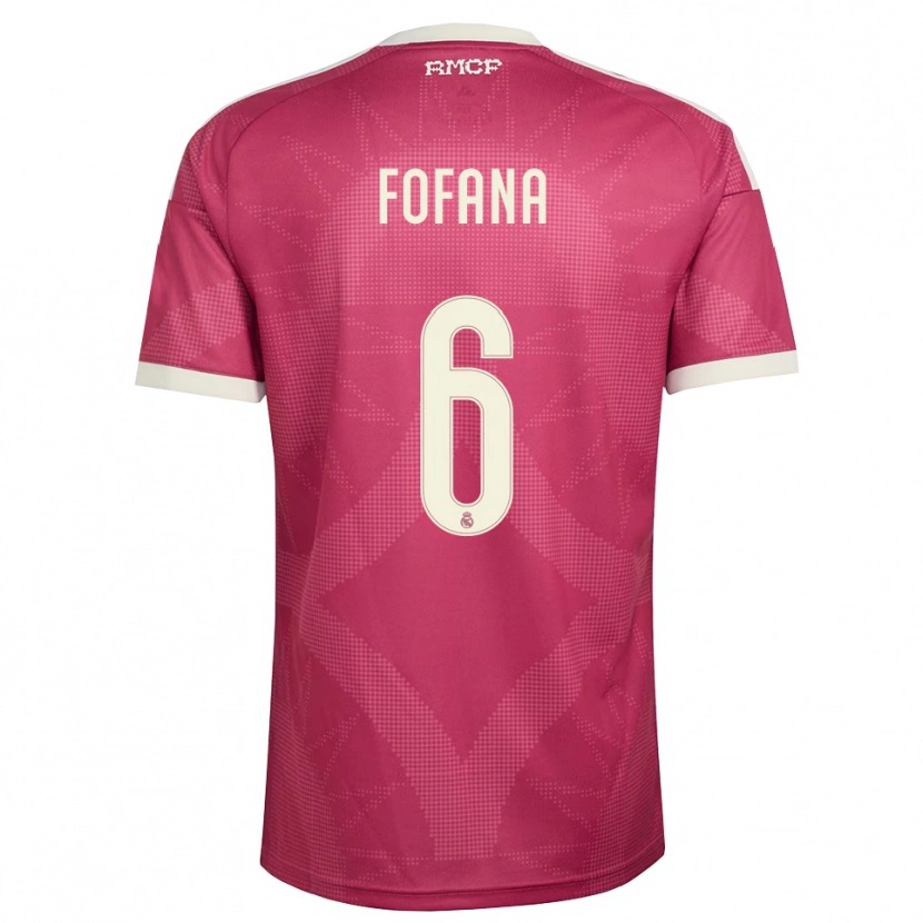 Danxen Niño Camiseta Cherif Fofana #6 Rojo Violeta Pálido Blanco Equipación Tercera 2026/27 La Camisa