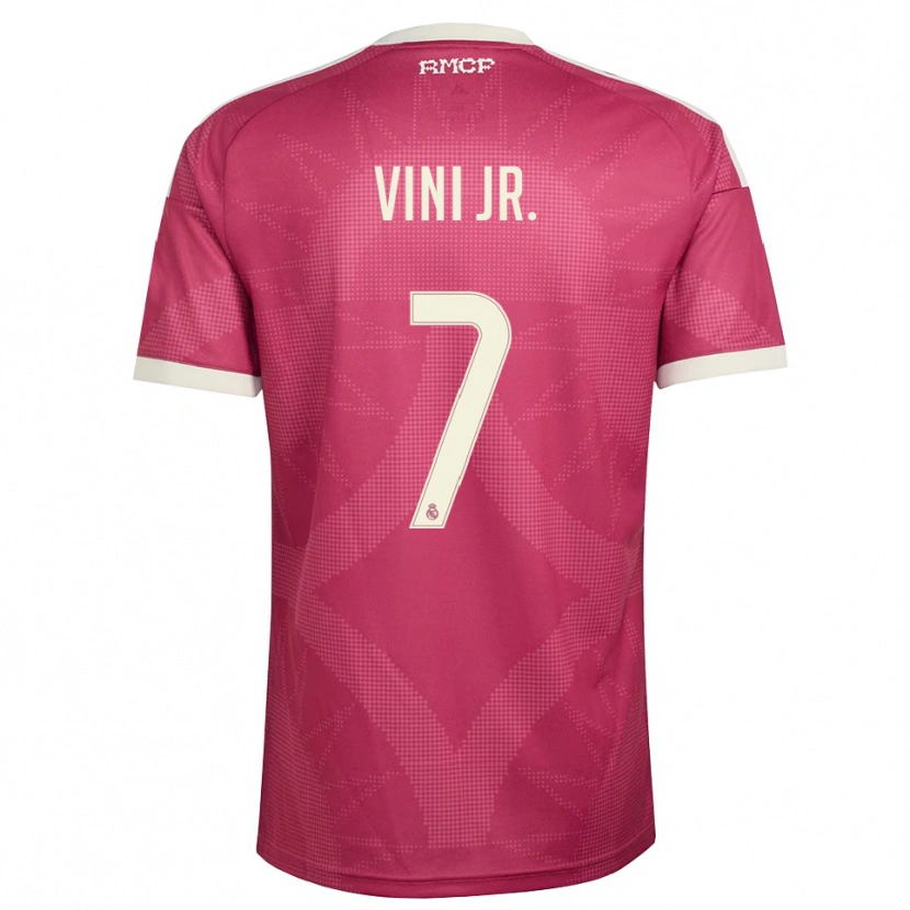 Danxen Niño Camiseta Vinicius Junior #7 Rojo Violeta Pálido Blanco Equipación Tercera 2026/27 La Camisa