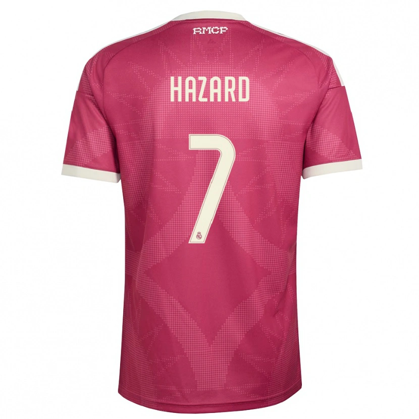 Danxen Niño Camiseta Eden Hazard #7 Rojo Violeta Pálido Blanco Equipación Tercera 2026/27 La Camisa