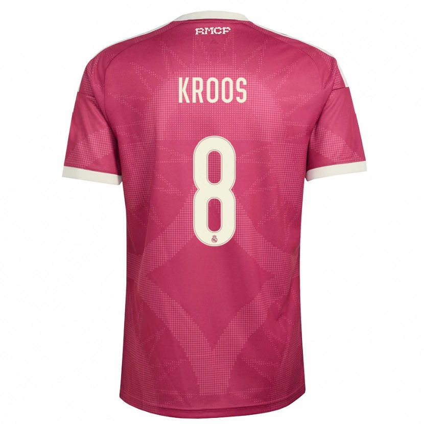 Danxen Niño Camiseta Toni Kroos #8 Rojo Violeta Pálido Blanco Equipación Tercera 2026/27 La Camisa