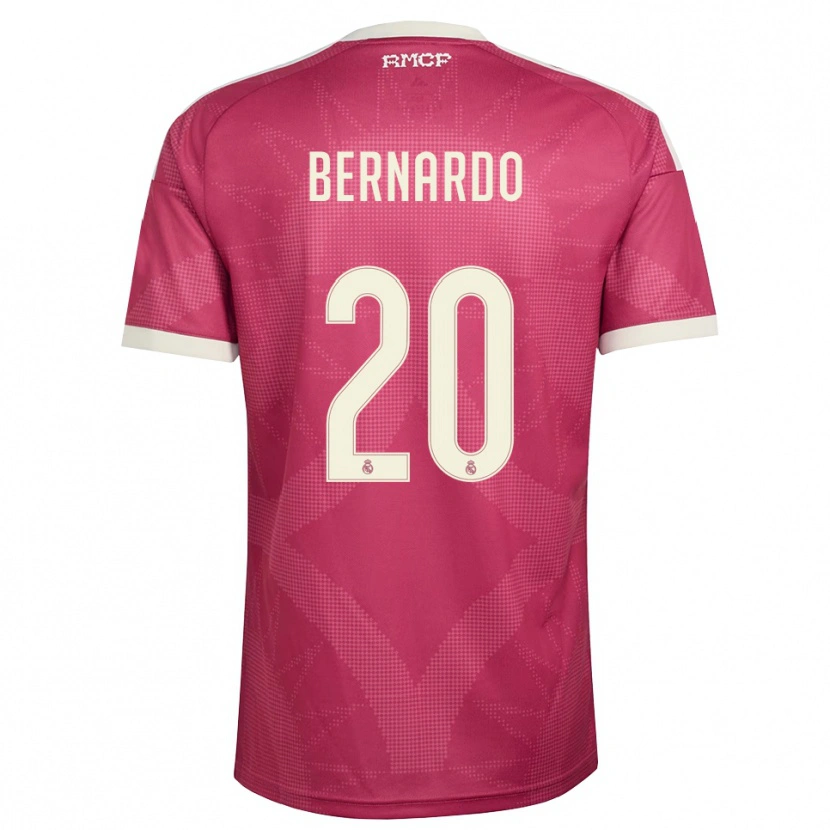 Danxen Niño Camiseta Bernardo Silva #20 Rojo Violeta Pálido Blanco Equipación Tercera 2026/27 La Camisa
