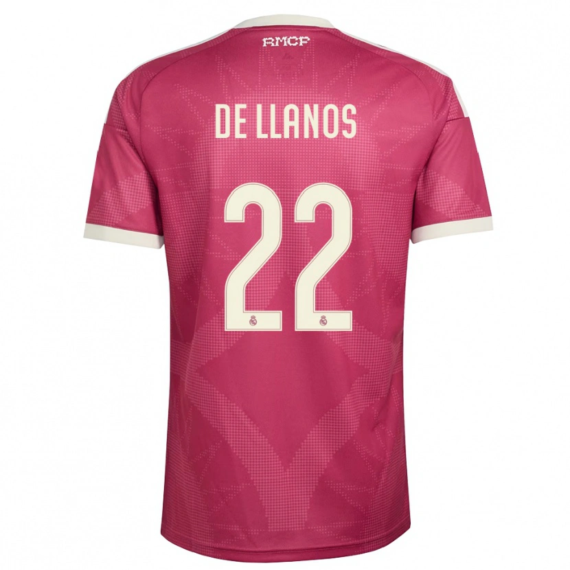 Danxen Niño Camiseta Hugo De Llanos #22 Rojo Violeta Pálido Blanco Equipación Tercera 2026/27 La Camisa