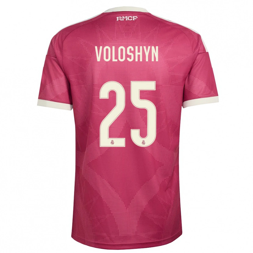 Danxen Niño Camiseta Ilya Voloshyn #25 Rojo Violeta Pálido Blanco Equipación Tercera 2026/27 La Camisa