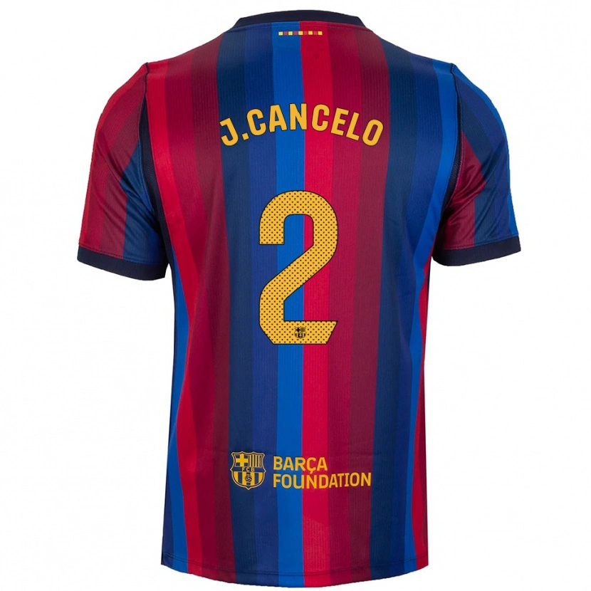 Danxen Niño Camiseta João Cancelo #2 Azul Real Rojo Amarillo 1ª Equipación 2026/27 La Camisa