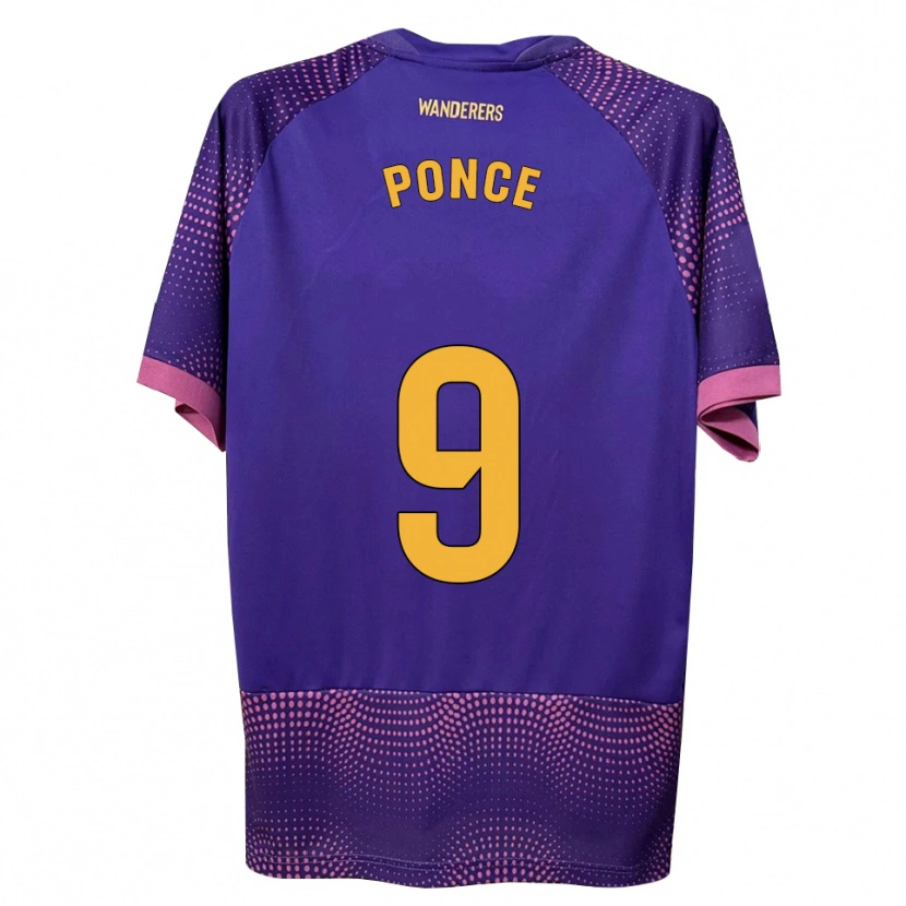 Danxen Hombre Camiseta Ezequiel Ponce #9 Morado Blanco Rosa 2ª Equipación 2026/27 La Camisa