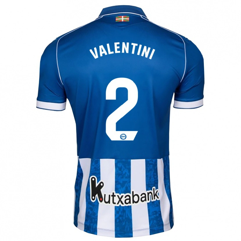 Danxen Hombre Camiseta Nicolás Valentini #2 Azul Blanco Negro 1ª Equipación 2026/27 La Camisa