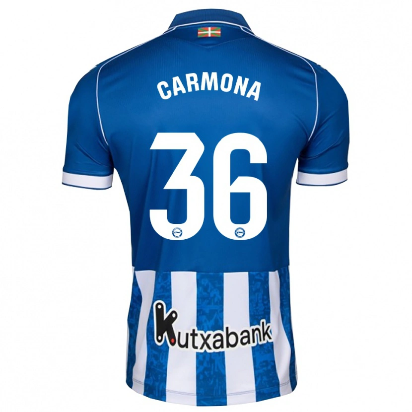 Danxen Hombre Camiseta Ander Carmona #36 Azul Blanco Negro 1ª Equipación 2026/27 La Camisa