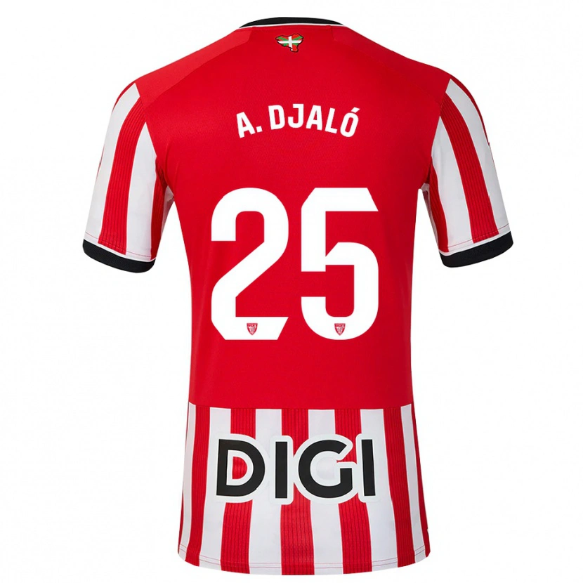 Danxen Hombre Camiseta Álvaro Djaló #25 Rojo Negro Blanco 1ª Equipación 2026/27 La Camisa