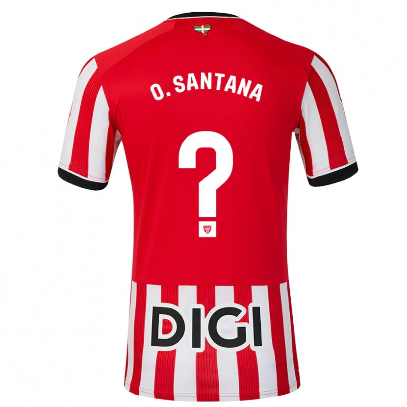 Danxen Hombre Camiseta Olatz Santana Amado #0 Rojo Negro Blanco 1ª Equipación 2026/27 La Camisa