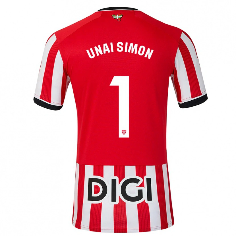 Danxen Hombre Camiseta Unai Simón #1 Rojo Negro Blanco 1ª Equipación 2026/27 La Camisa