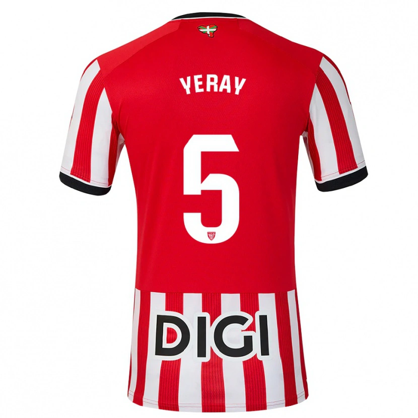 Danxen Hombre Camiseta Yeray Álvarez #5 Rojo Negro Blanco 1ª Equipación 2026/27 La Camisa