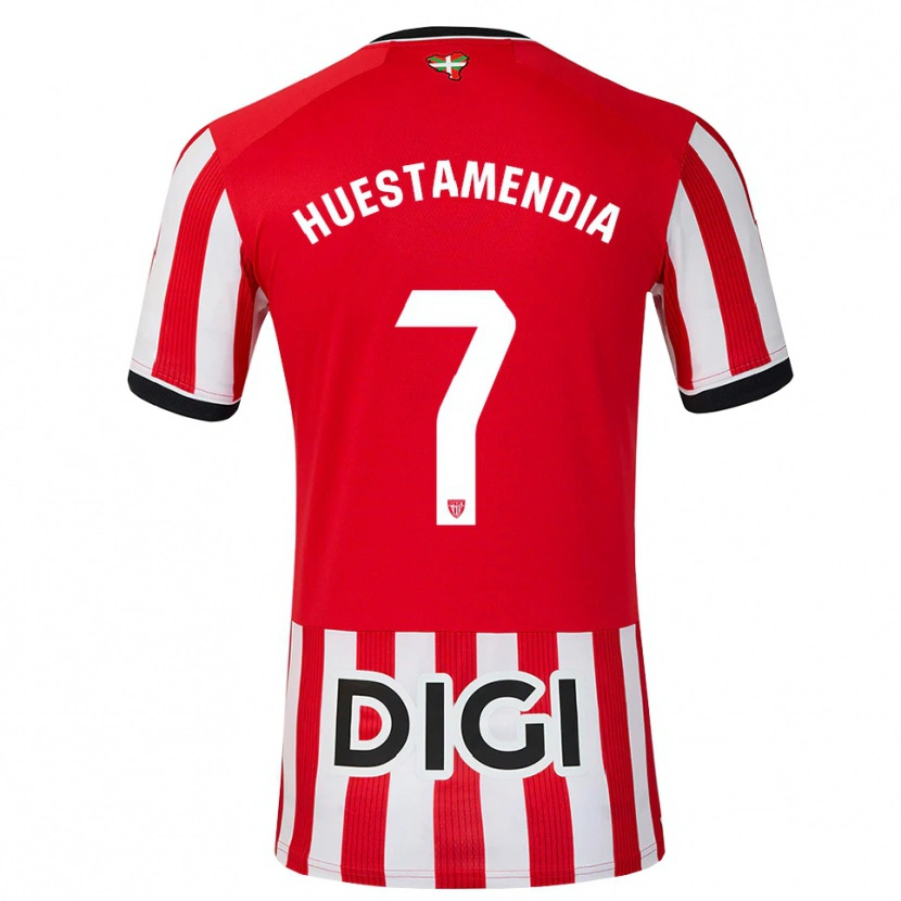 Danxen Hombre Camiseta Peio Huestamendia #7 Rojo Negro Blanco 1ª Equipación 2026/27 La Camisa