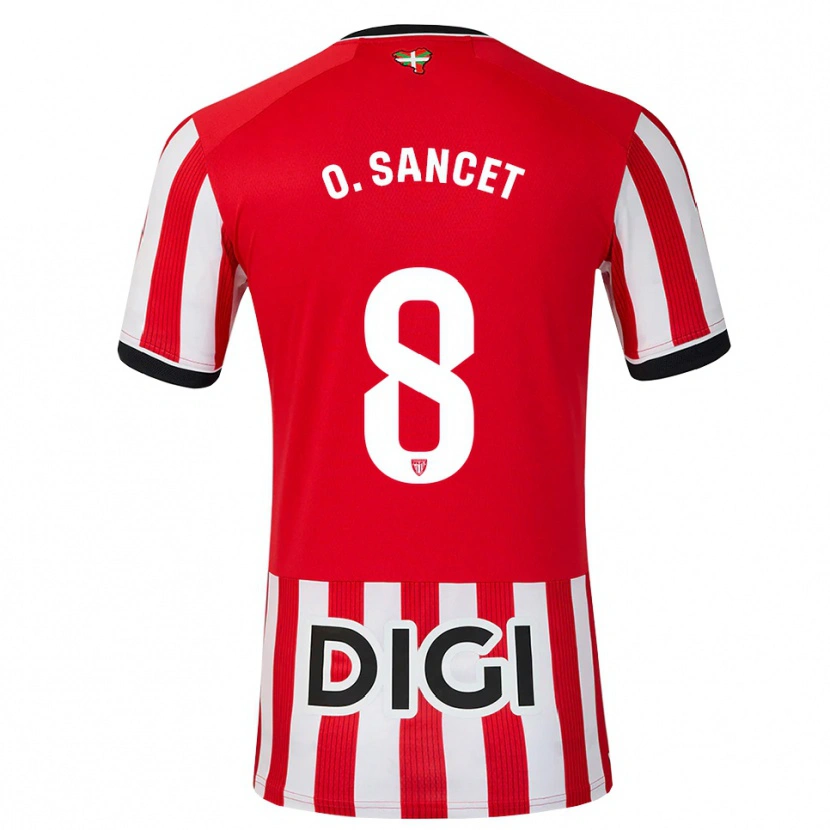 Danxen Hombre Camiseta Oihan Sancet #8 Rojo Negro Blanco 1ª Equipación 2026/27 La Camisa