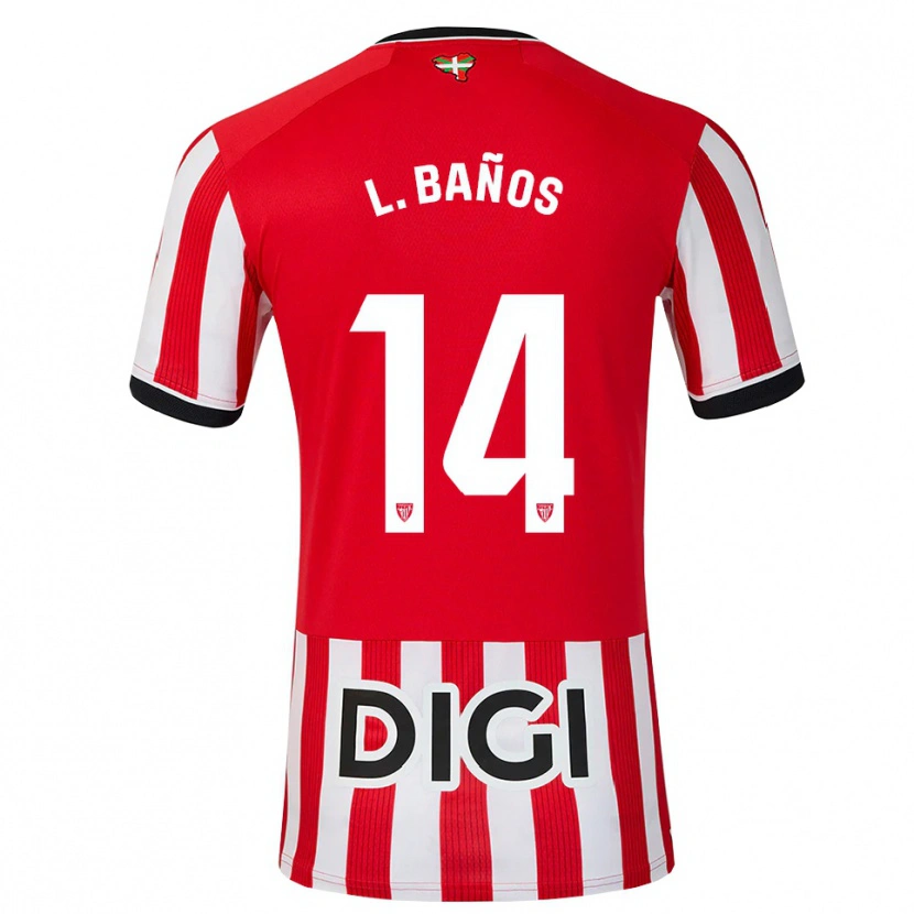 Danxen Hombre Camiseta Leire Baños Indakoetxea #14 Rojo Negro Blanco 1ª Equipación 2026/27 La Camisa